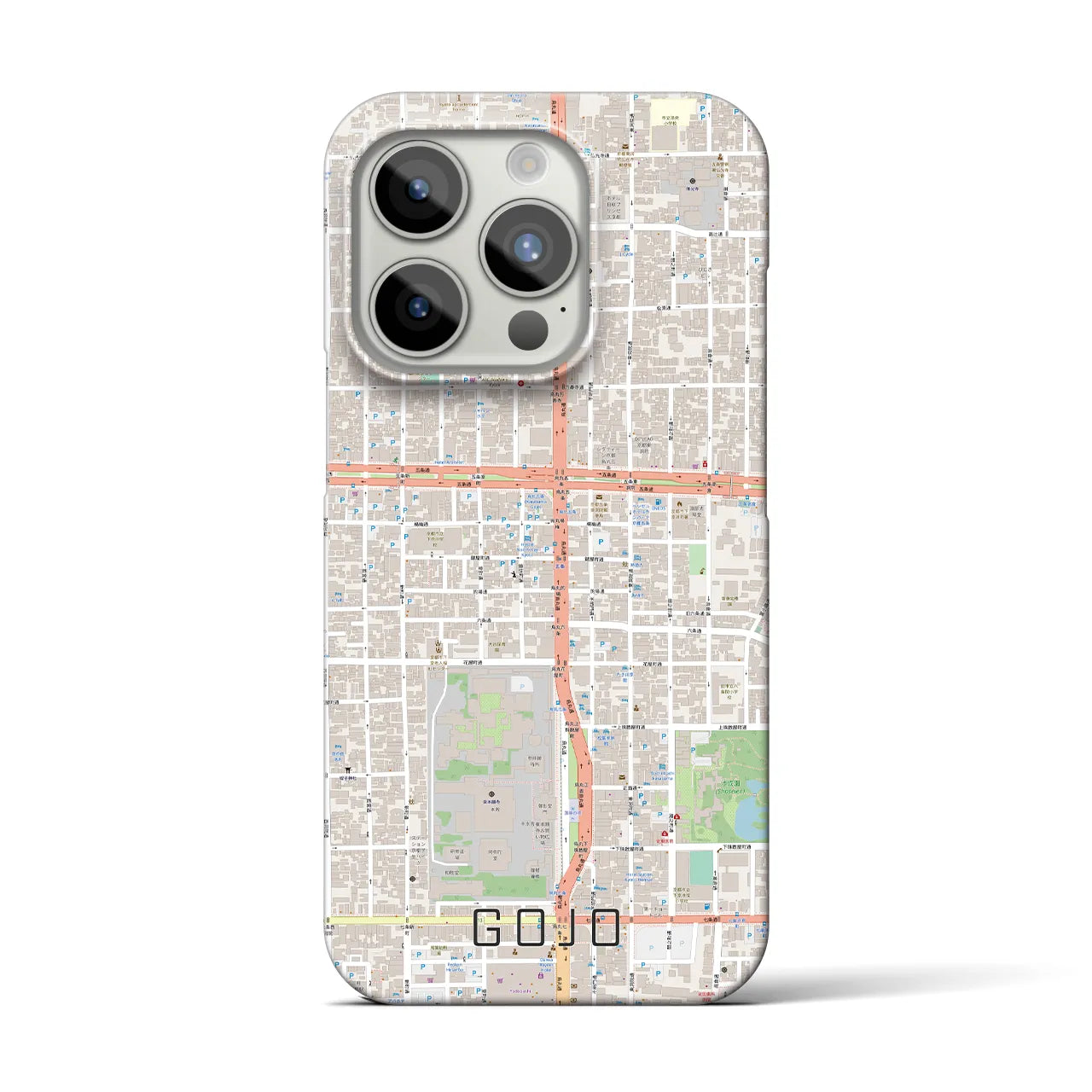 【五条(京都府)】地図柄iPhoneケース(バックカバータイプ)