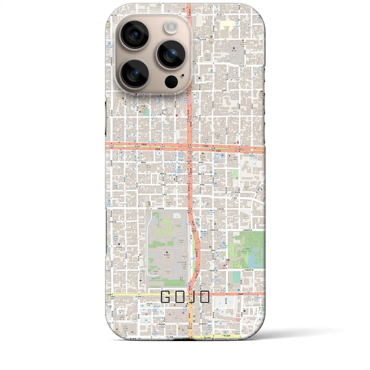【五条(京都府)】地図柄iPhoneケース(バックカバータイプ)