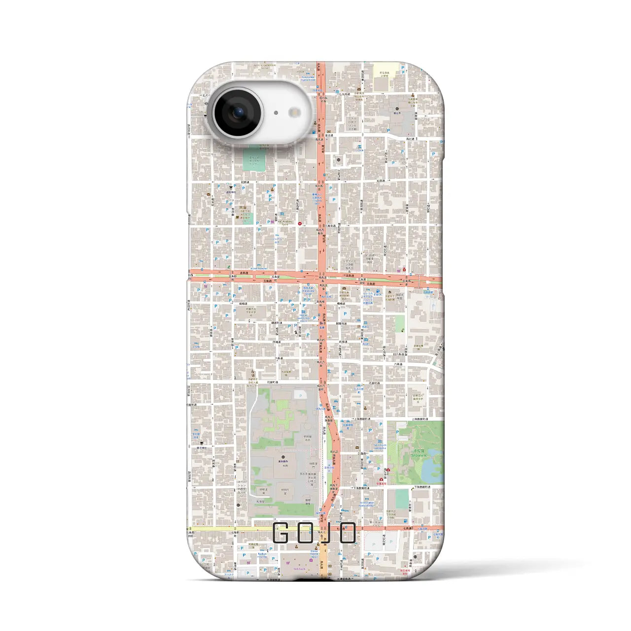 【五条(京都府)】地図柄iPhoneケース(バックカバータイプ)