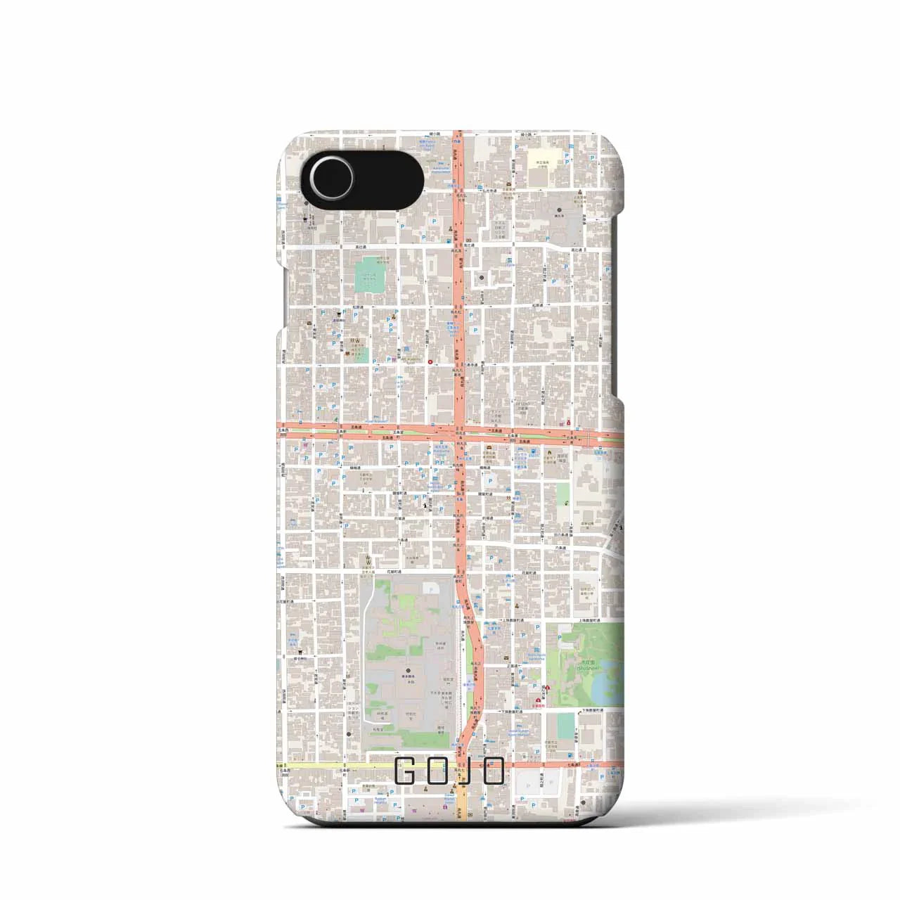 【五条(京都府)】地図柄iPhoneケース(バックカバータイプ)