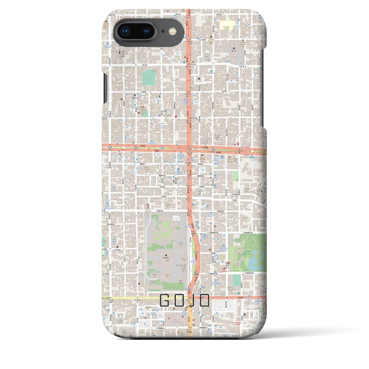 【五条(京都府)】地図柄iPhoneケース(バックカバータイプ)
