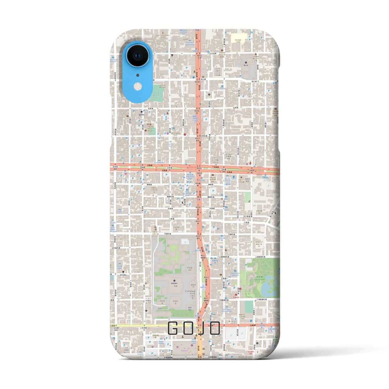 【五条(京都府)】地図柄iPhoneケース(バックカバータイプ)