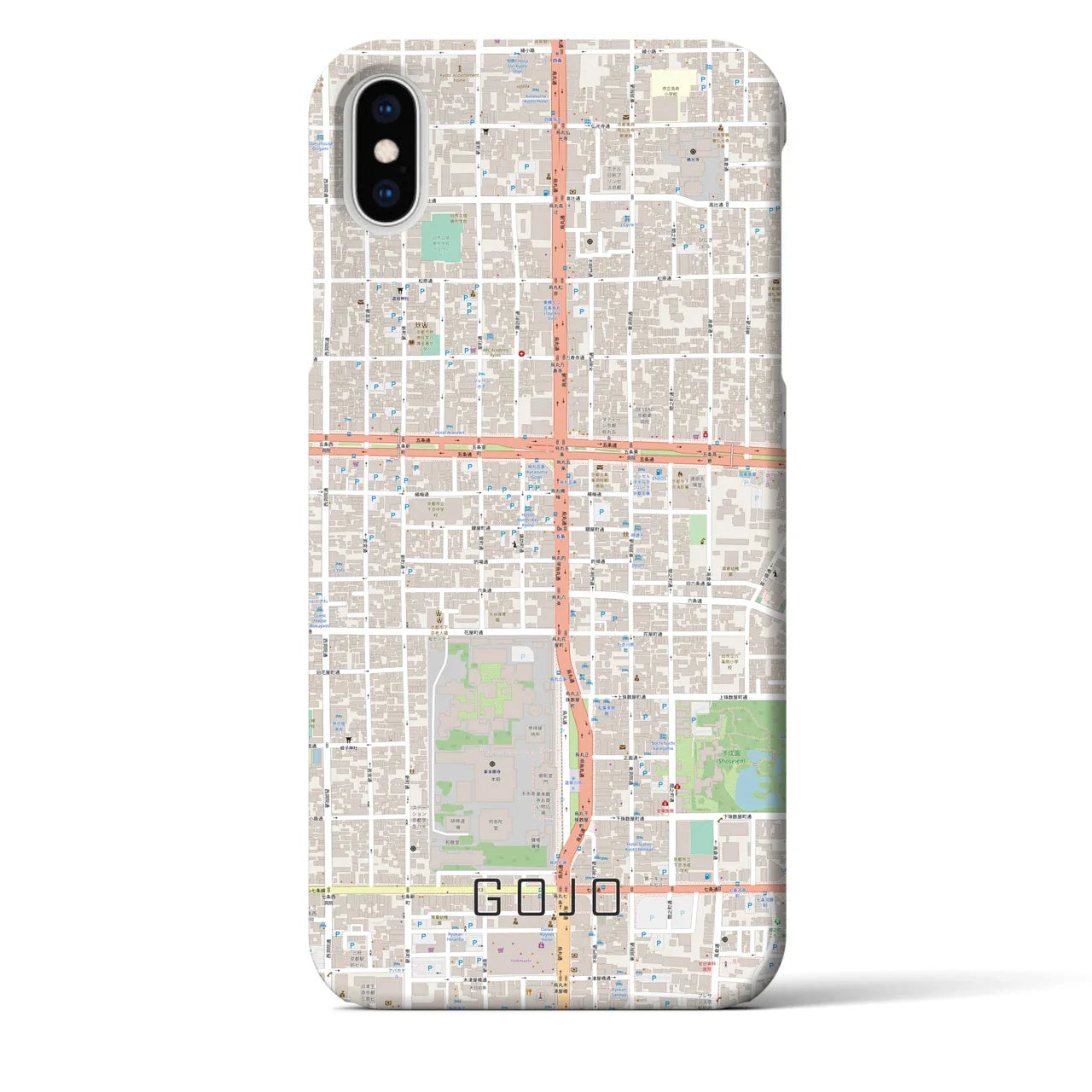 【五条(京都府)】地図柄iPhoneケース(バックカバータイプ)