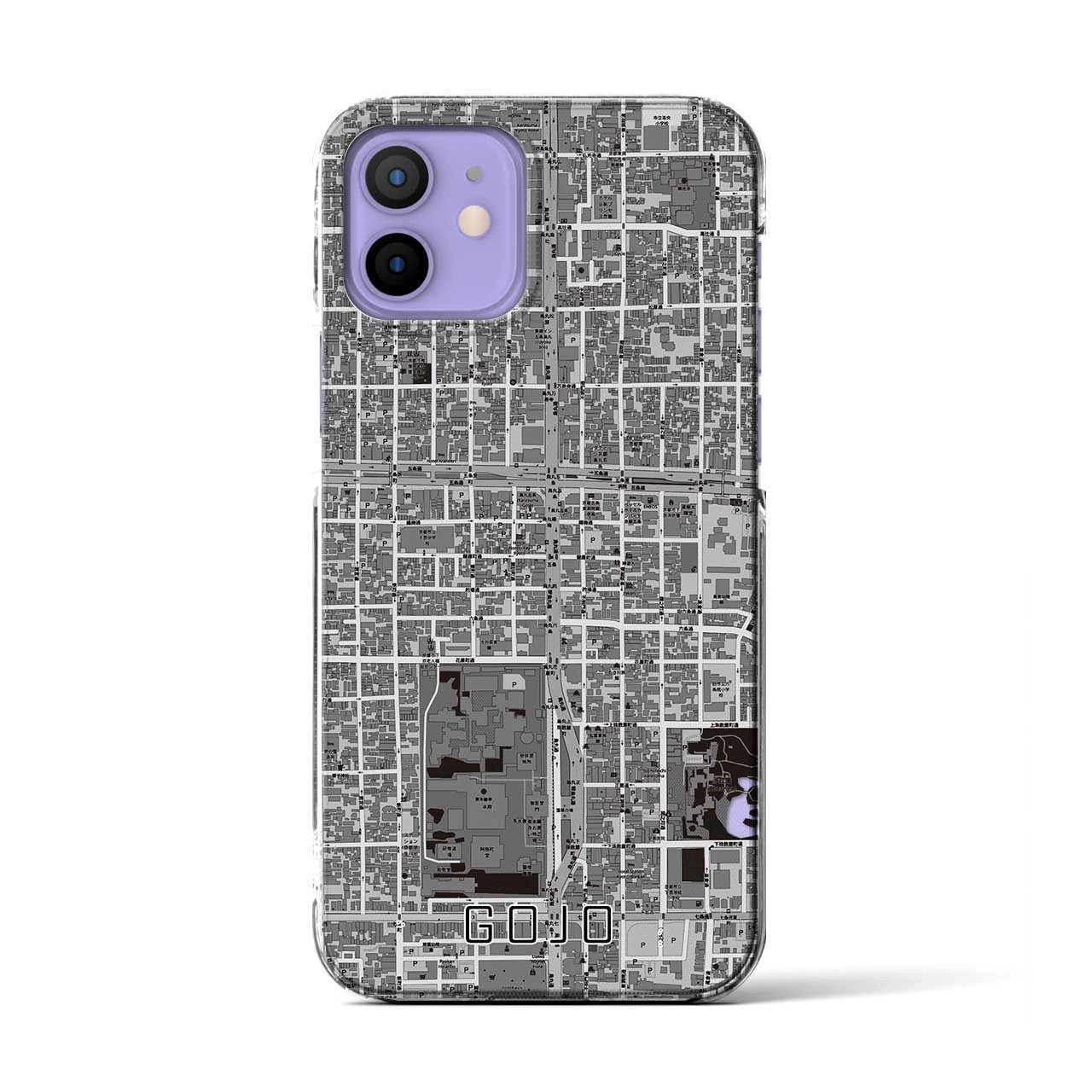 【五条(京都府)】地図柄iPhoneケース(クリアタイプ)