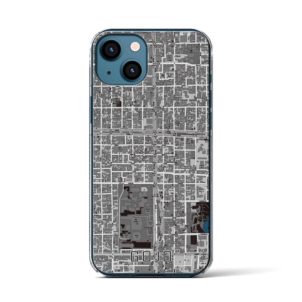 【五条(京都府)】地図柄iPhoneケース(クリアタイプ)