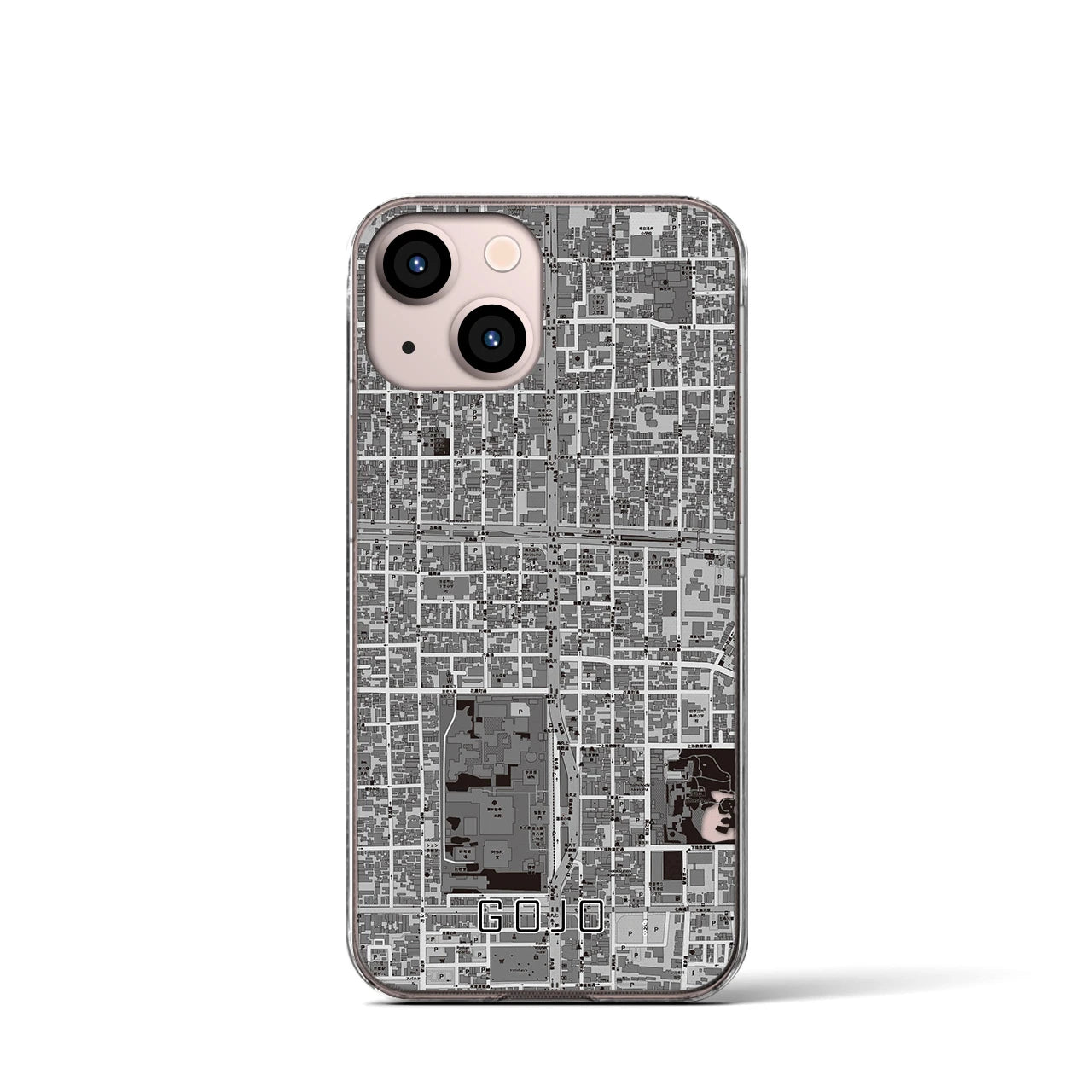 【五条(京都府)】地図柄iPhoneケース(クリアタイプ)