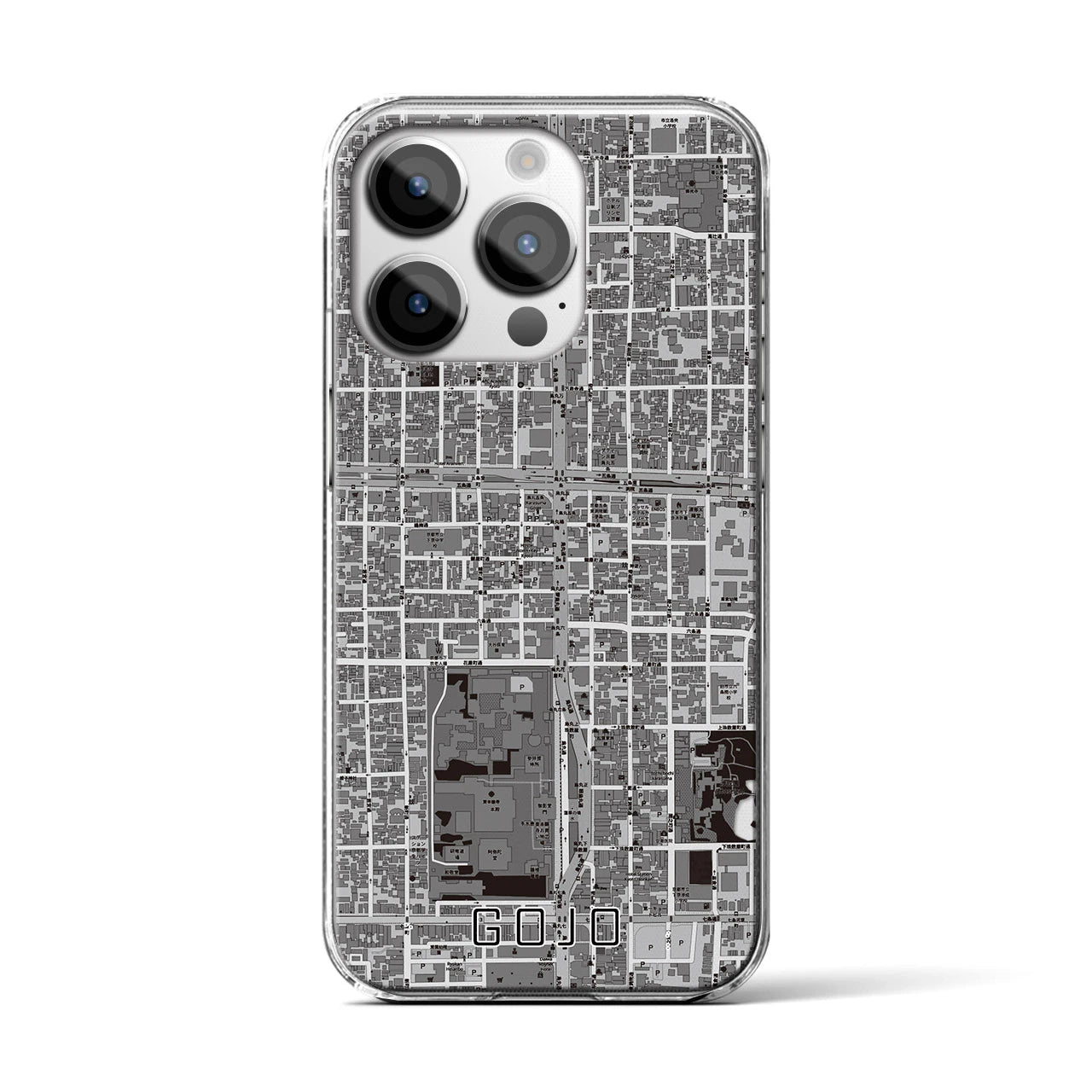 【五条(京都府)】地図柄iPhoneケース(クリアタイプ)