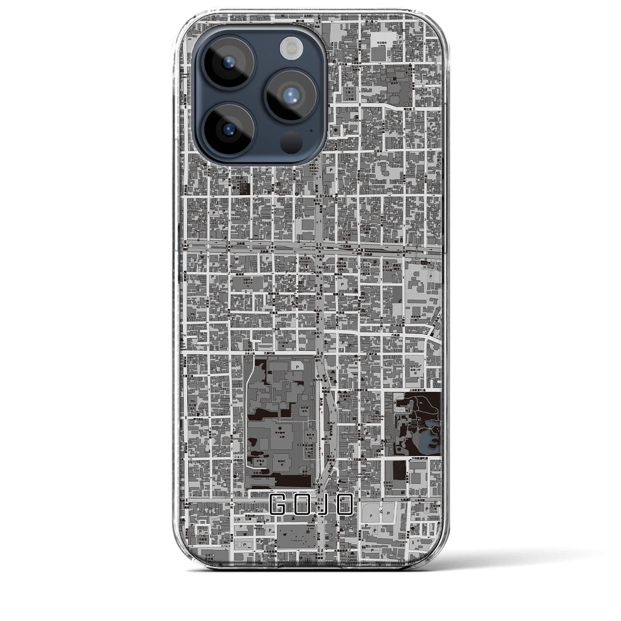 【五条(京都府)】地図柄iPhoneケース(クリアタイプ)