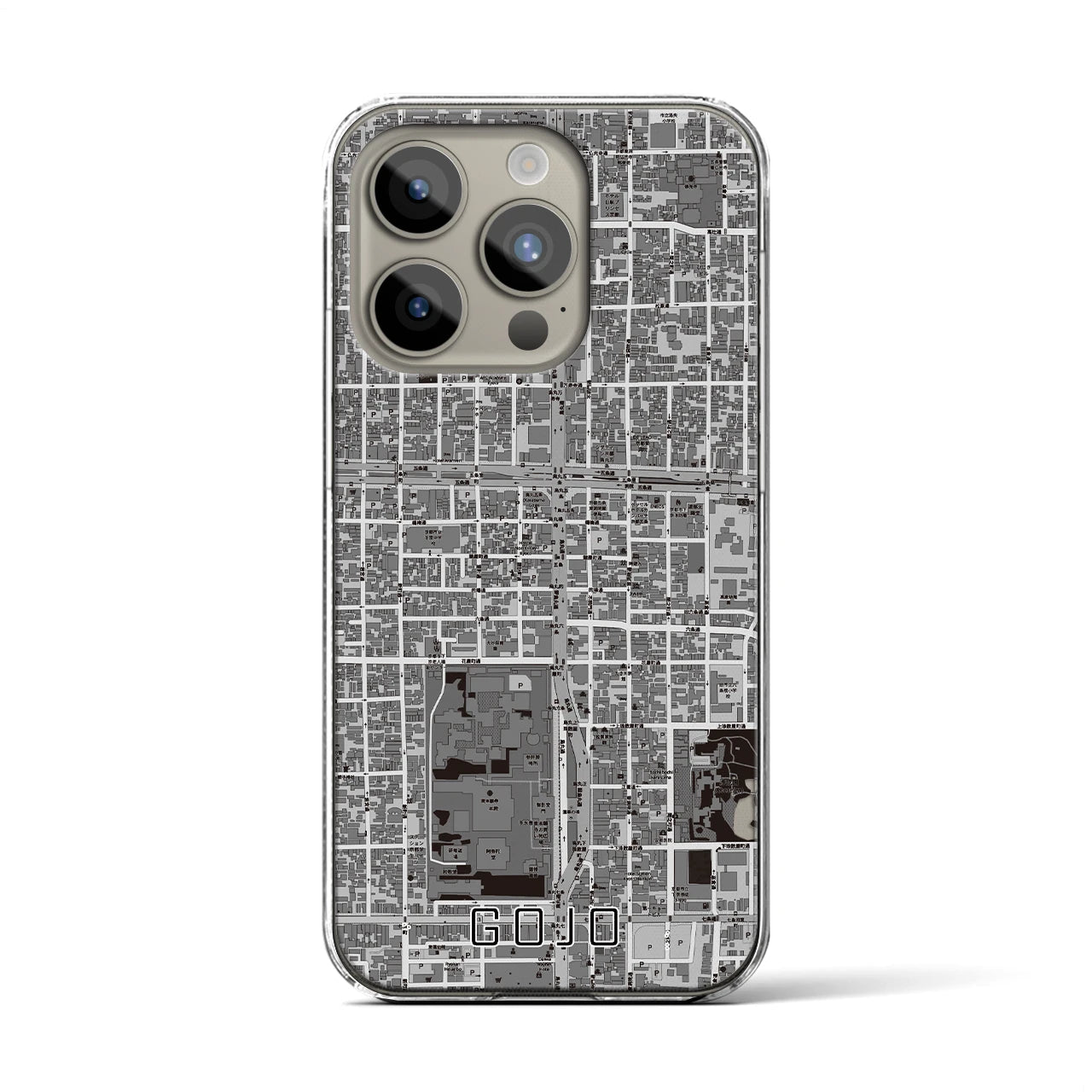 【五条(京都府)】地図柄iPhoneケース(クリアタイプ)