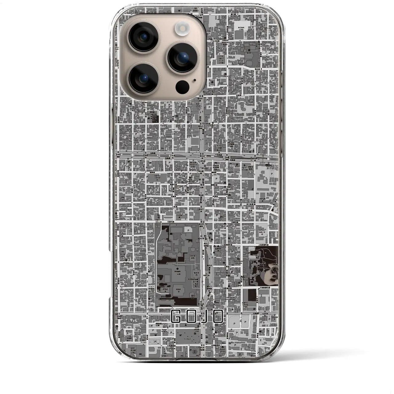 【五条(京都府)】地図柄iPhoneケース(クリアタイプ)