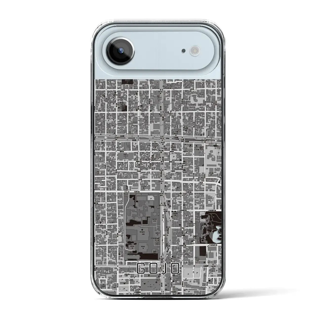【五条(京都府)】地図柄iPhoneケース(クリアタイプ)モノトーン・iPhone 17 Pro Max 用