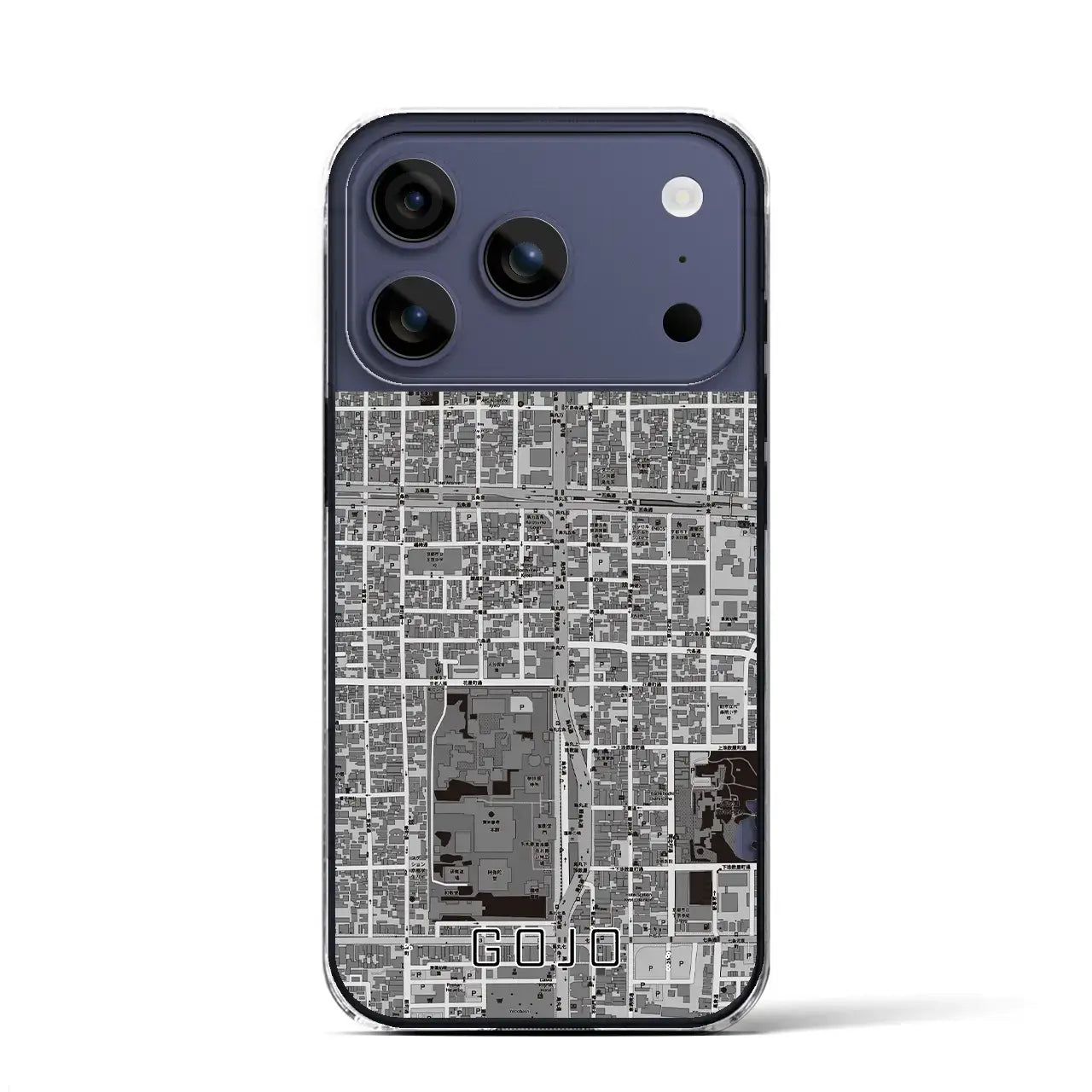 【五条(京都府)】地図柄iPhoneケース(クリアタイプ)