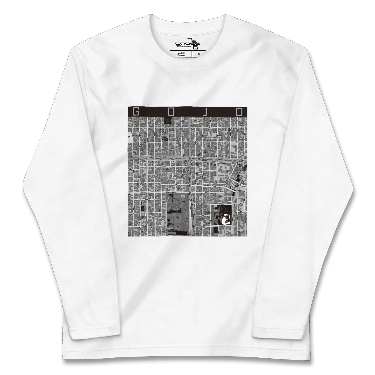 【五条(京都府)】地図柄ロングスリーブTシャツ