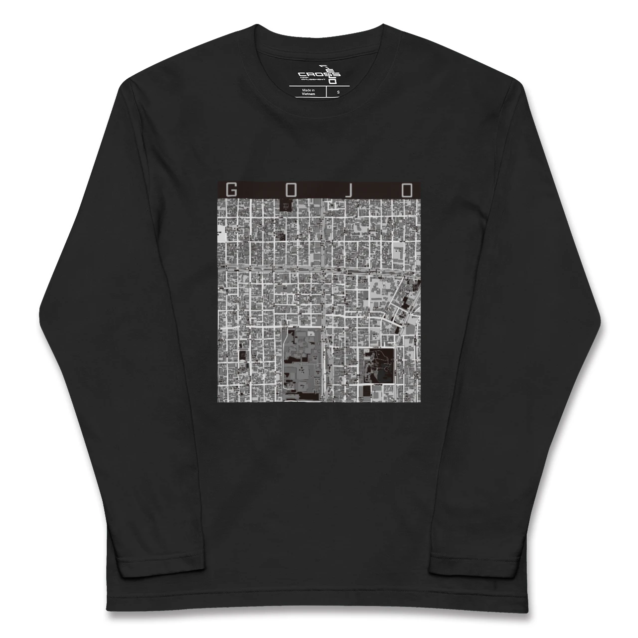 【五条(京都府)】地図柄ロングスリーブTシャツ