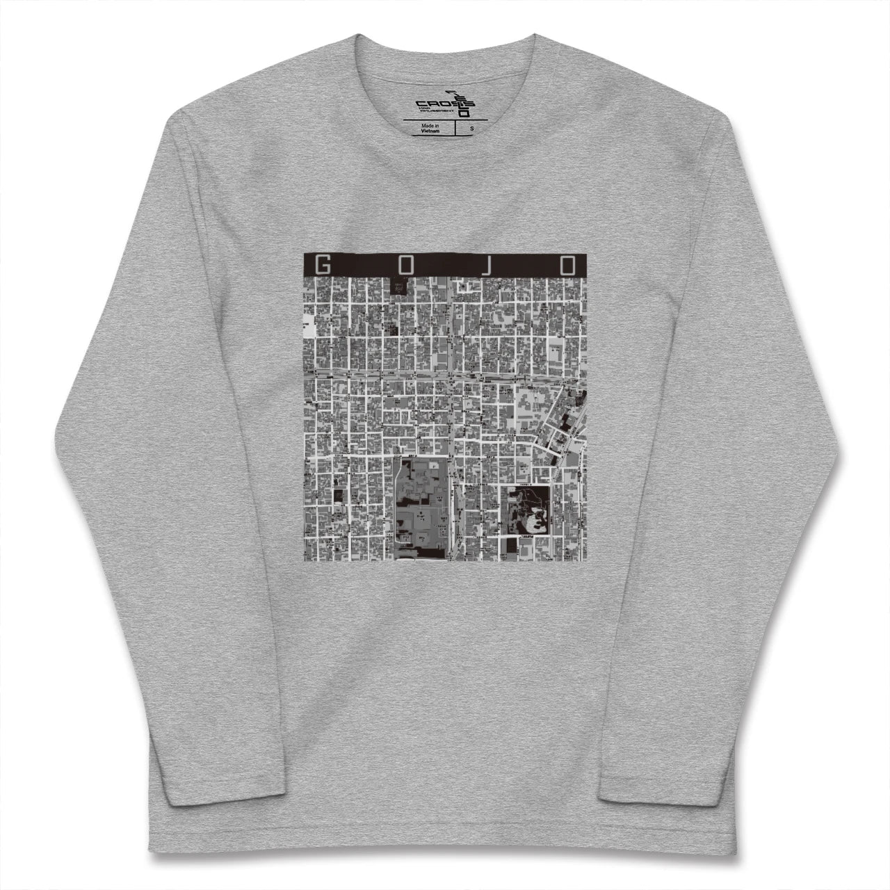 【五条(京都府)】地図柄ロングスリーブTシャツ