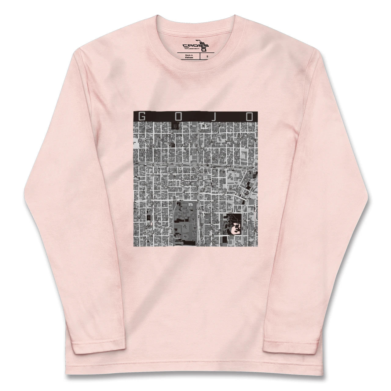 【五条(京都府)】地図柄ロングスリーブTシャツ