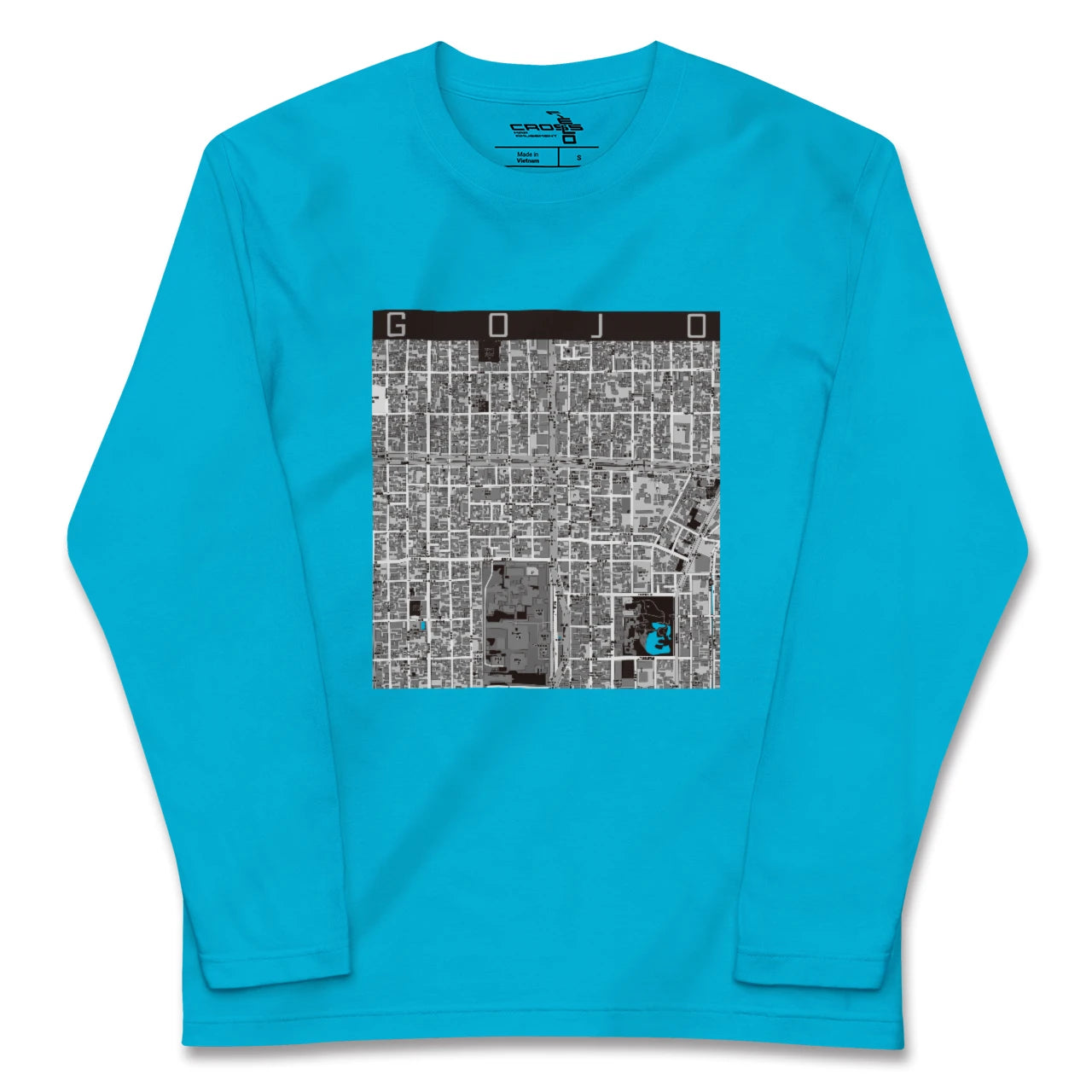 【五条(京都府)】地図柄ロングスリーブTシャツ