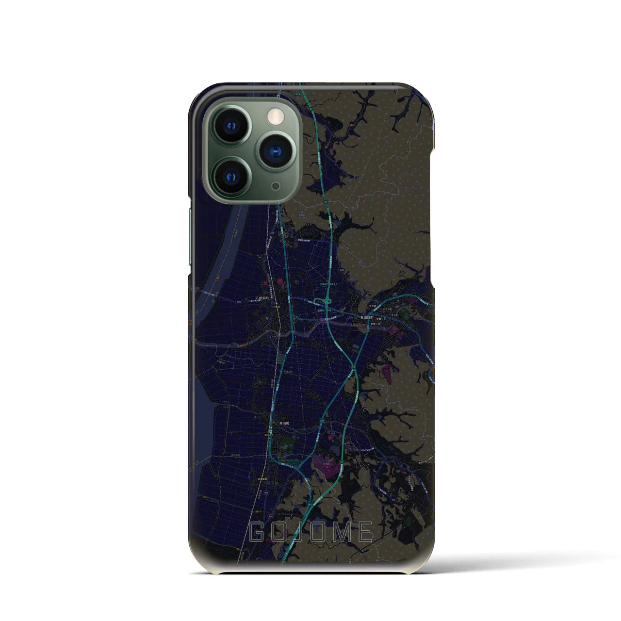 【五城目(秋田県)】地図柄iPhoneケース(バックカバータイプ)