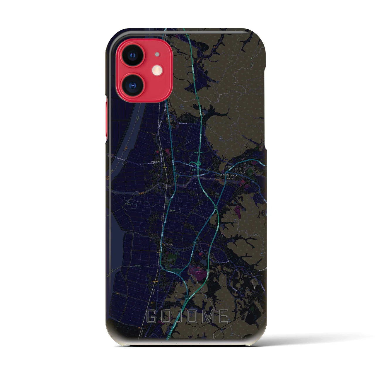 【五城目(秋田県)】地図柄iPhoneケース(バックカバータイプ)