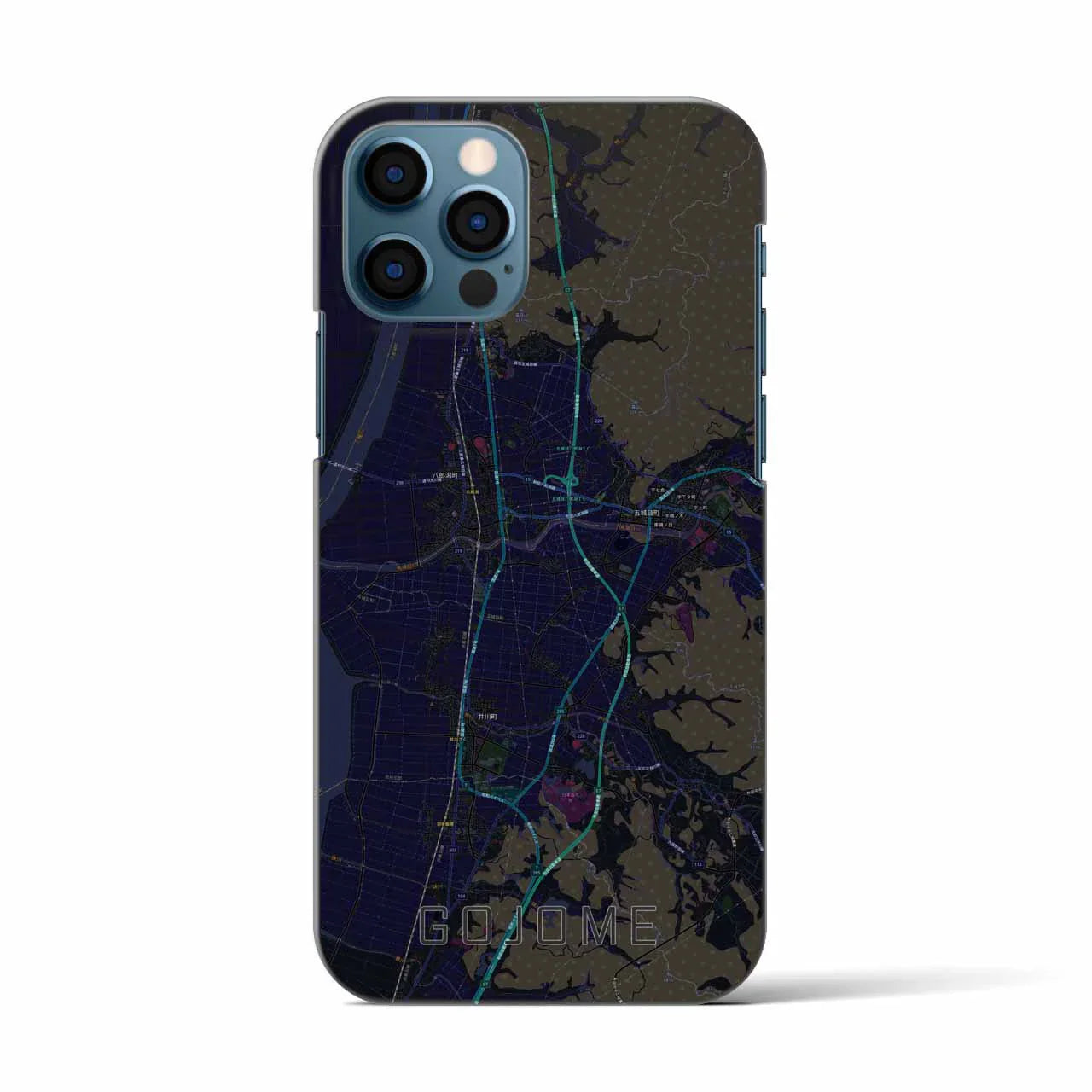 【五城目(秋田県)】地図柄iPhoneケース(バックカバータイプ)