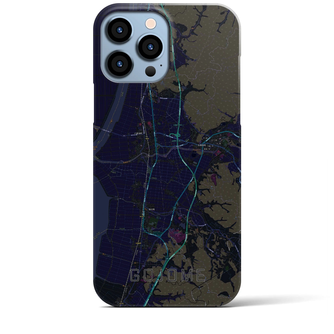 【五城目(秋田県)】地図柄iPhoneケース(バックカバータイプ)