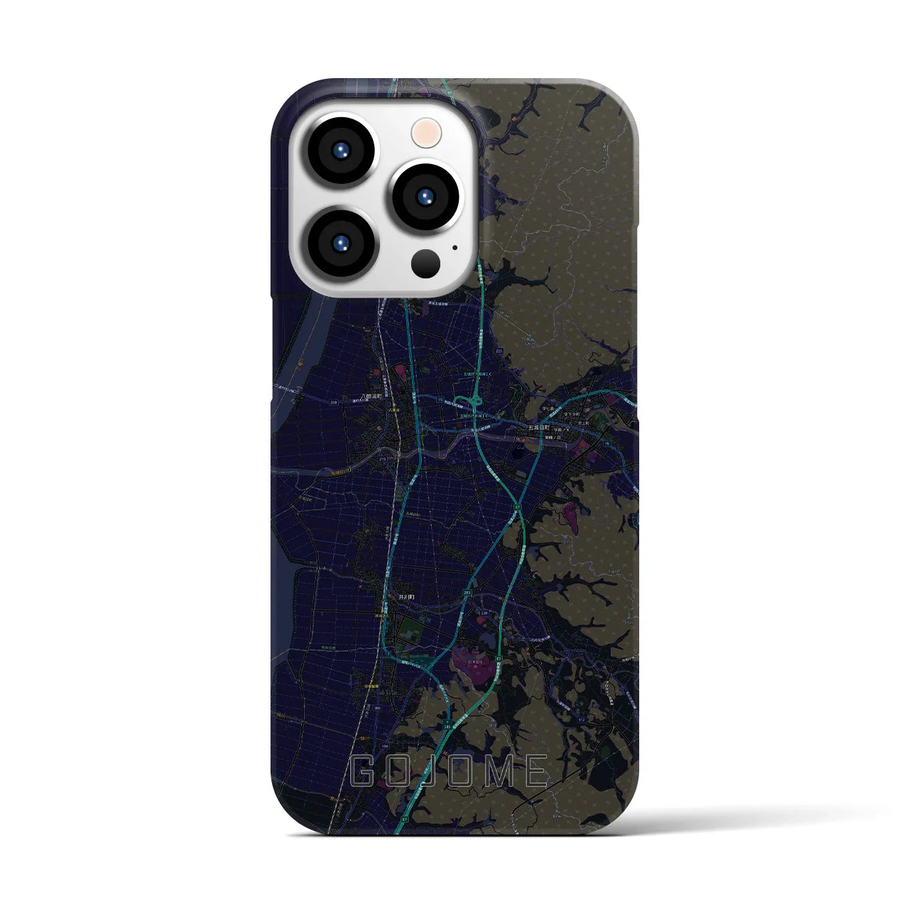 【五城目(秋田県)】地図柄iPhoneケース(バックカバータイプ)