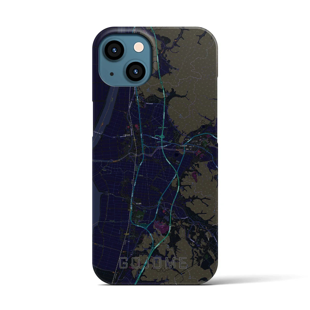 【五城目(秋田県)】地図柄iPhoneケース(バックカバータイプ)