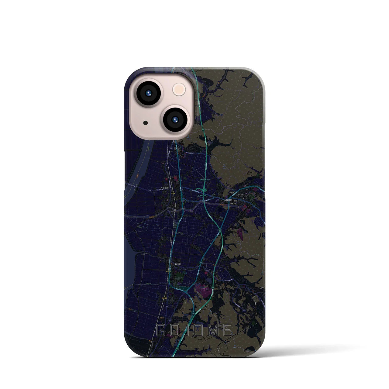 【五城目(秋田県)】地図柄iPhoneケース(バックカバータイプ)