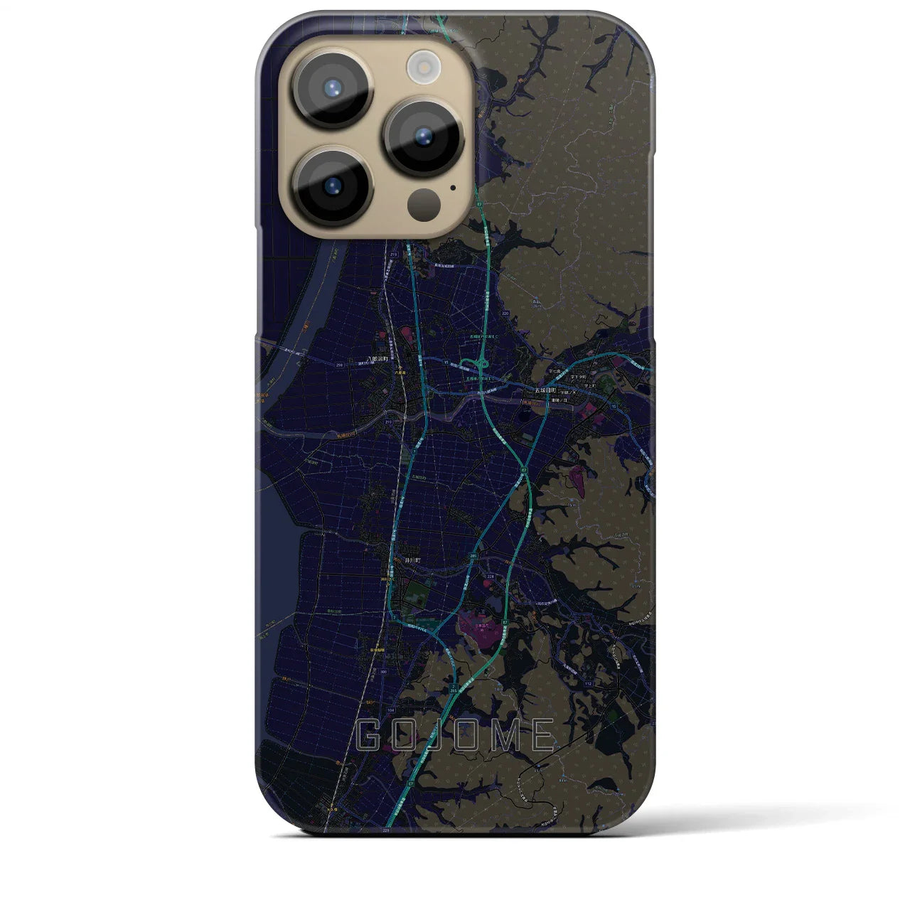 【五城目(秋田県)】地図柄iPhoneケース(バックカバータイプ)