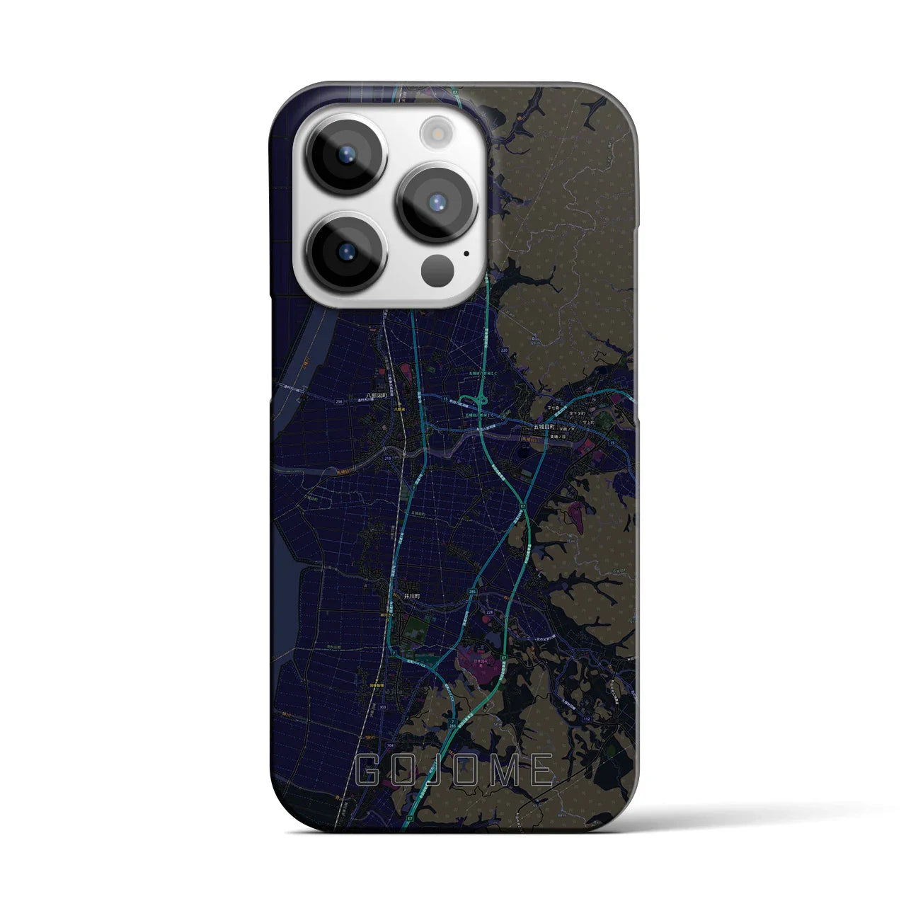 【五城目(秋田県)】地図柄iPhoneケース(バックカバータイプ)