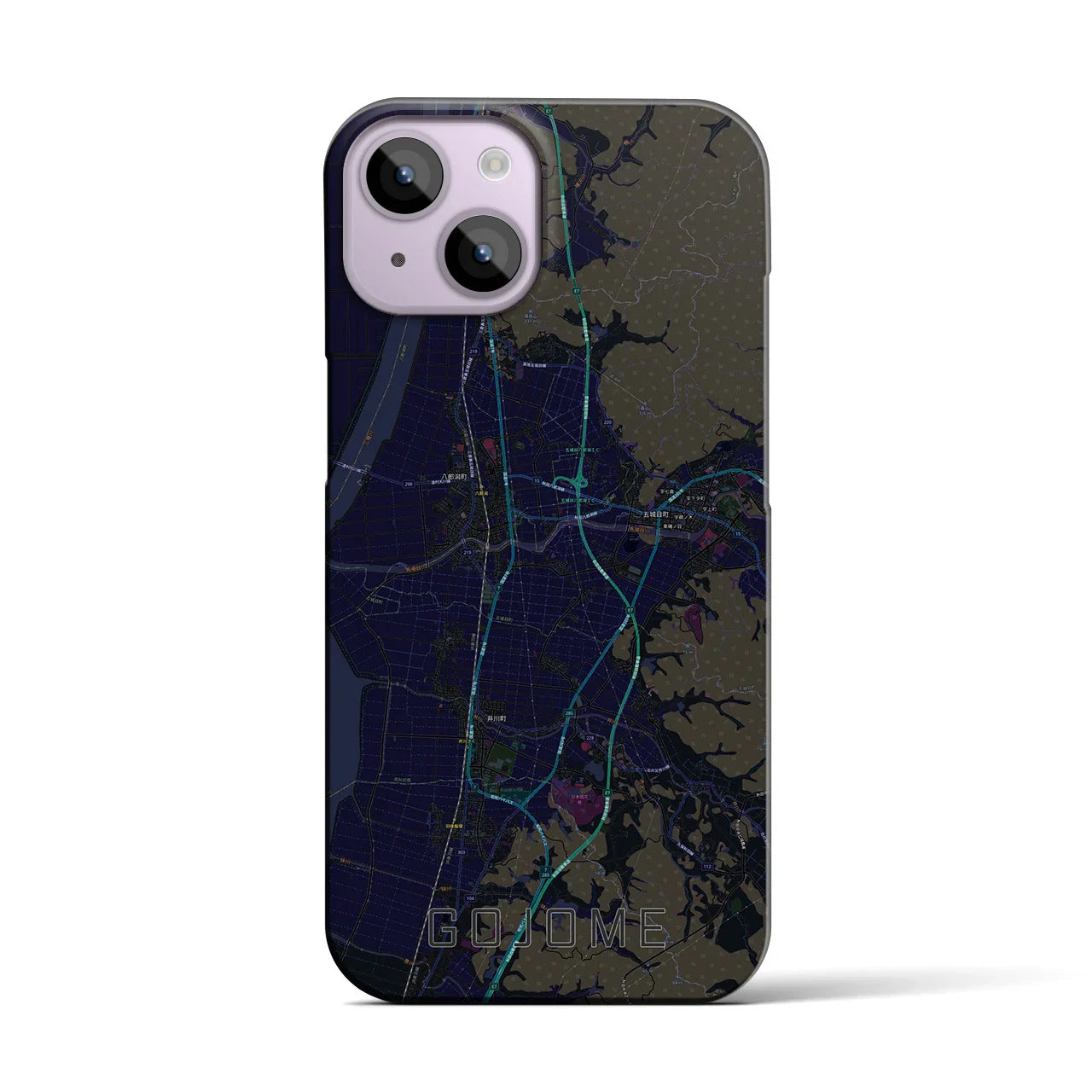 【五城目(秋田県)】地図柄iPhoneケース(バックカバータイプ)