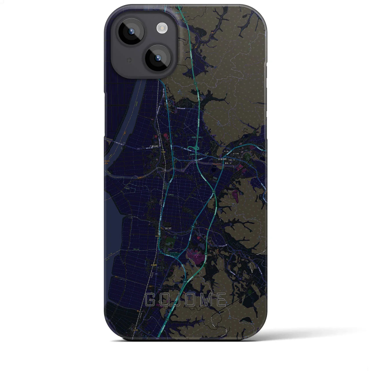 【五城目(秋田県)】地図柄iPhoneケース(バックカバータイプ)