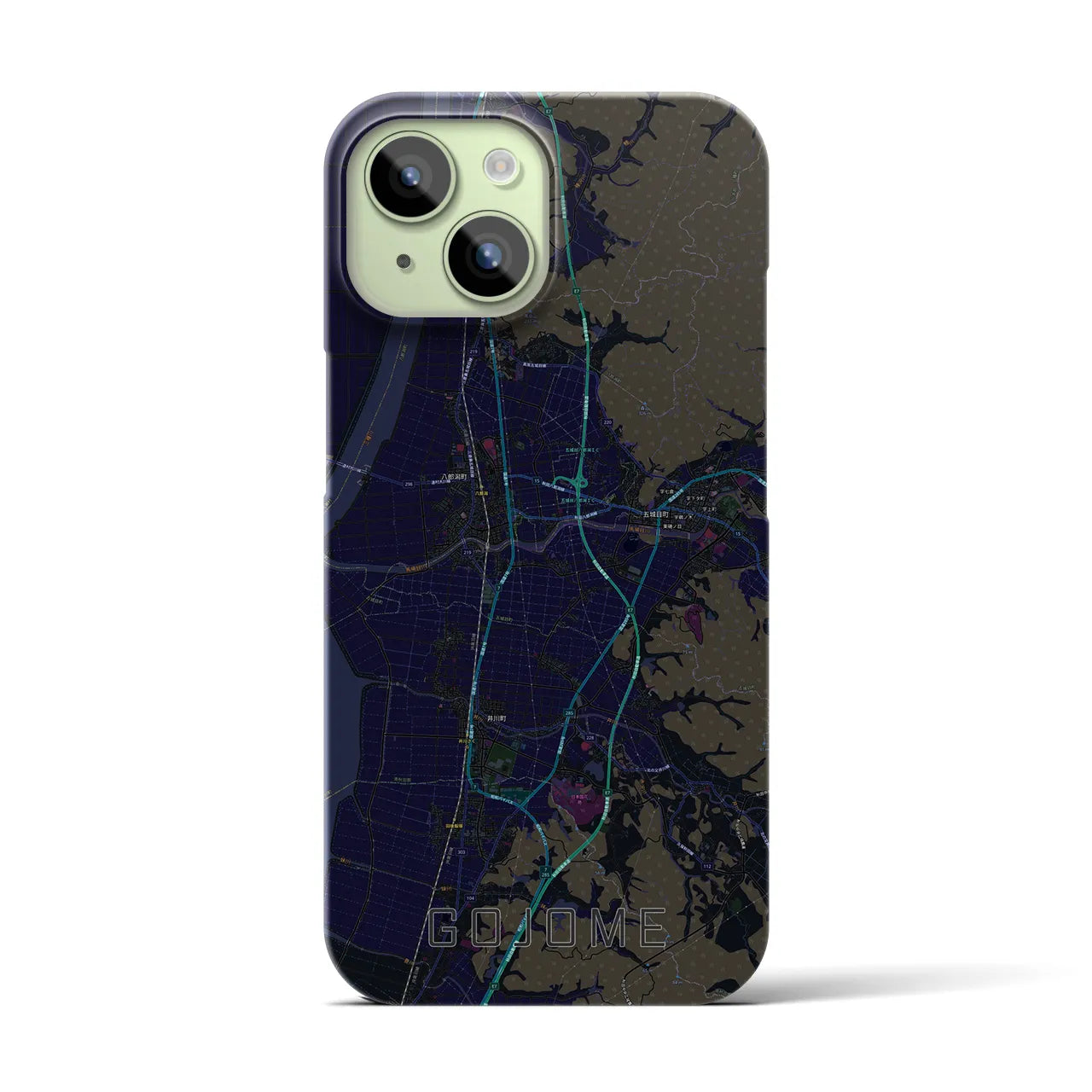 【五城目(秋田県)】地図柄iPhoneケース(バックカバータイプ)