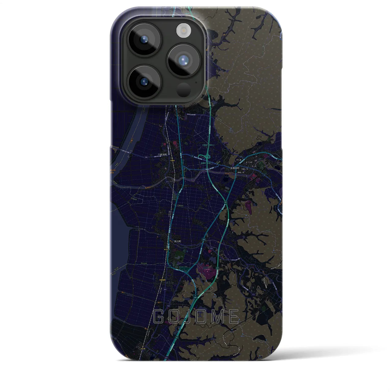 【五城目(秋田県)】地図柄iPhoneケース(バックカバータイプ)