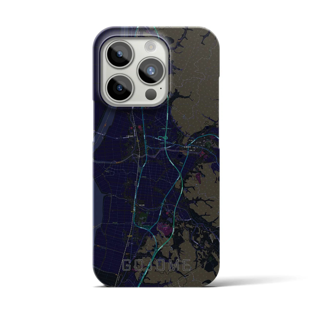 【五城目(秋田県)】地図柄iPhoneケース(バックカバータイプ)