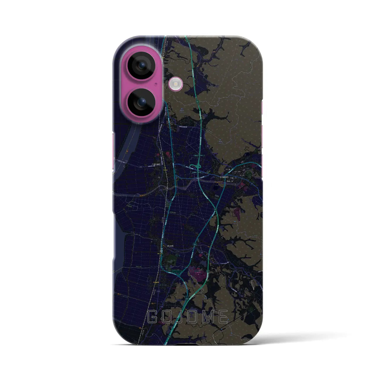 【五城目(秋田県)】地図柄iPhoneケース(バックカバータイプ)