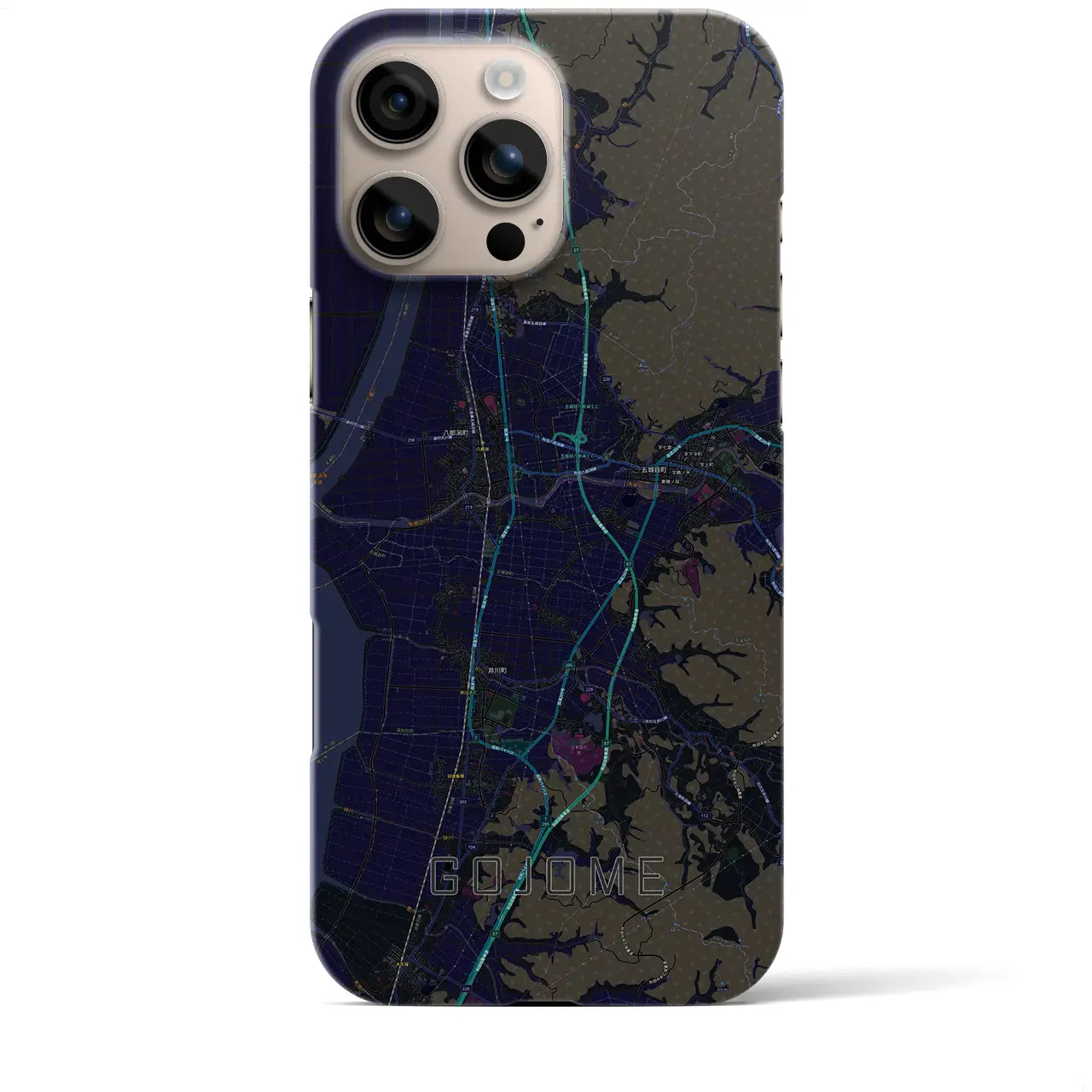 【五城目(秋田県)】地図柄iPhoneケース(バックカバータイプ)