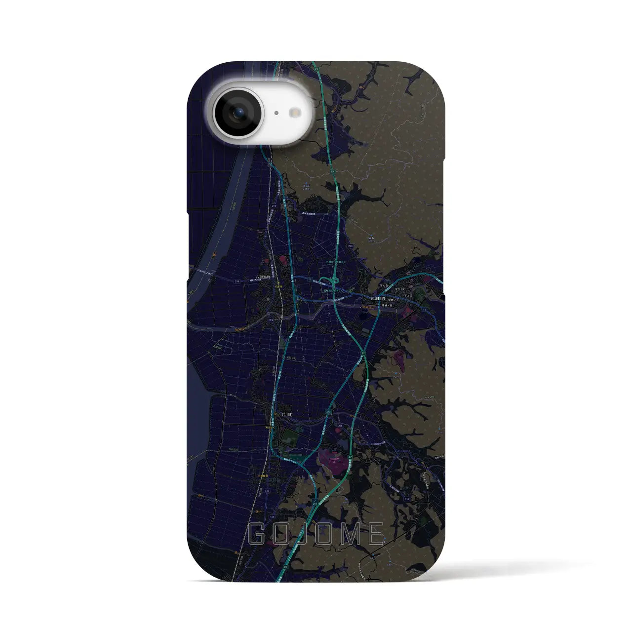 【五城目(秋田県)】地図柄iPhoneケース(バックカバータイプ)