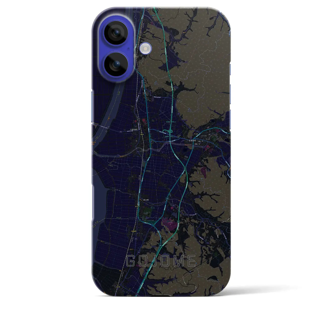 【五城目(秋田県)】地図柄iPhoneケース(バックカバータイプ)