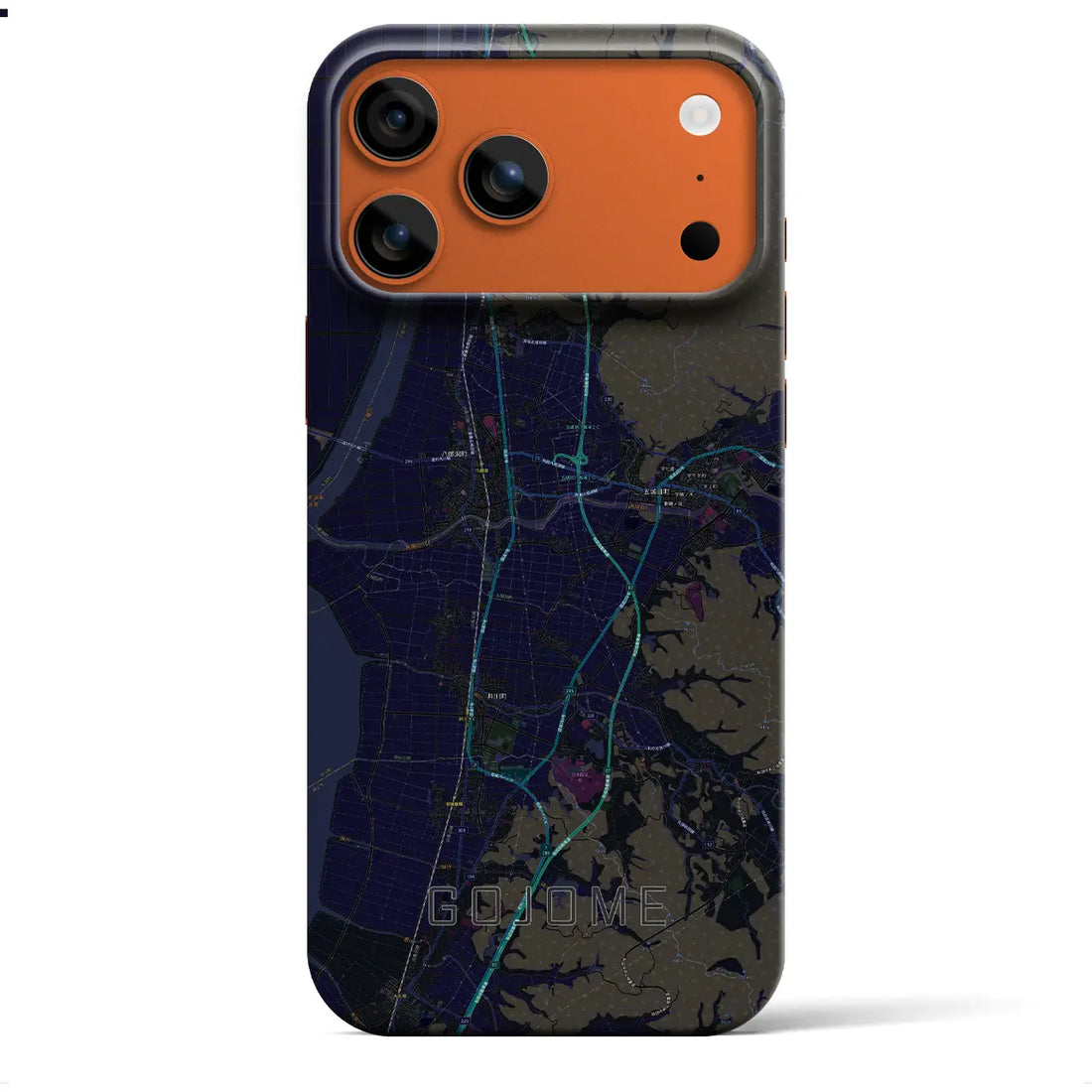 【五城目(秋田県)】地図柄iPhoneケース(バックカバータイプ)