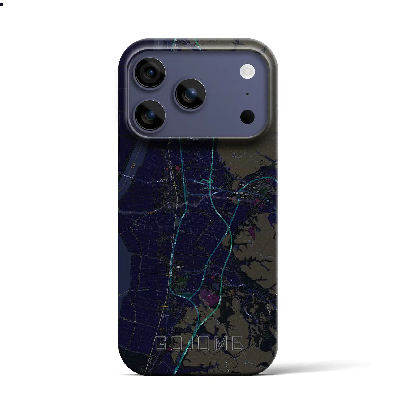 【五城目(秋田県)】地図柄iPhoneケース(バックカバータイプ)