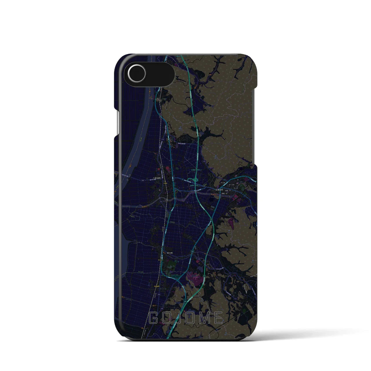 【五城目(秋田県)】地図柄iPhoneケース(バックカバータイプ)