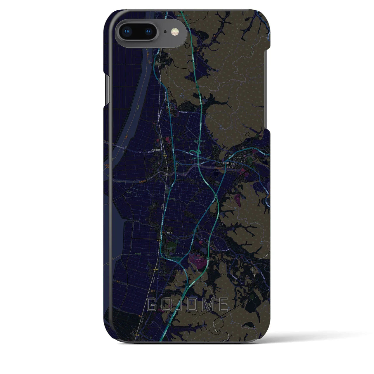 【五城目(秋田県)】地図柄iPhoneケース(バックカバータイプ)