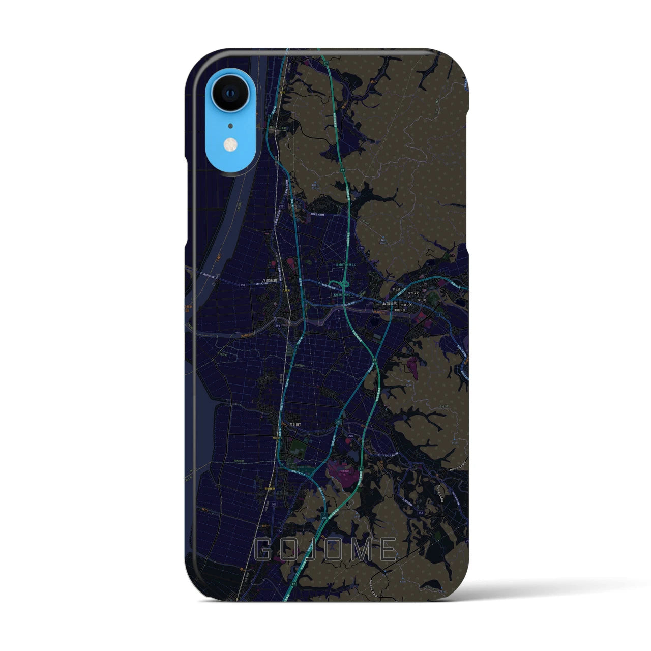 【五城目(秋田県)】地図柄iPhoneケース(バックカバータイプ)