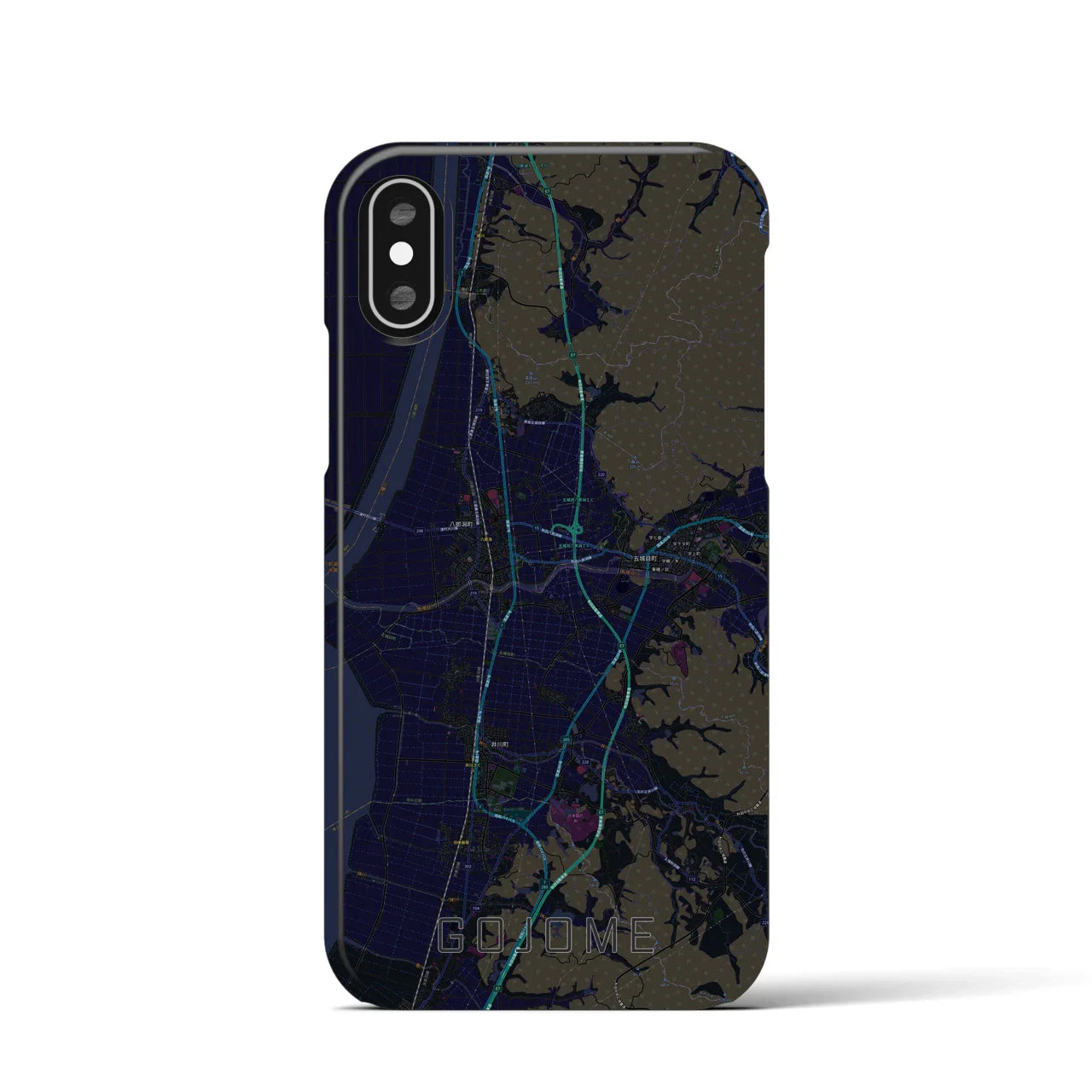 【五城目(秋田県)】地図柄iPhoneケース(バックカバータイプ)