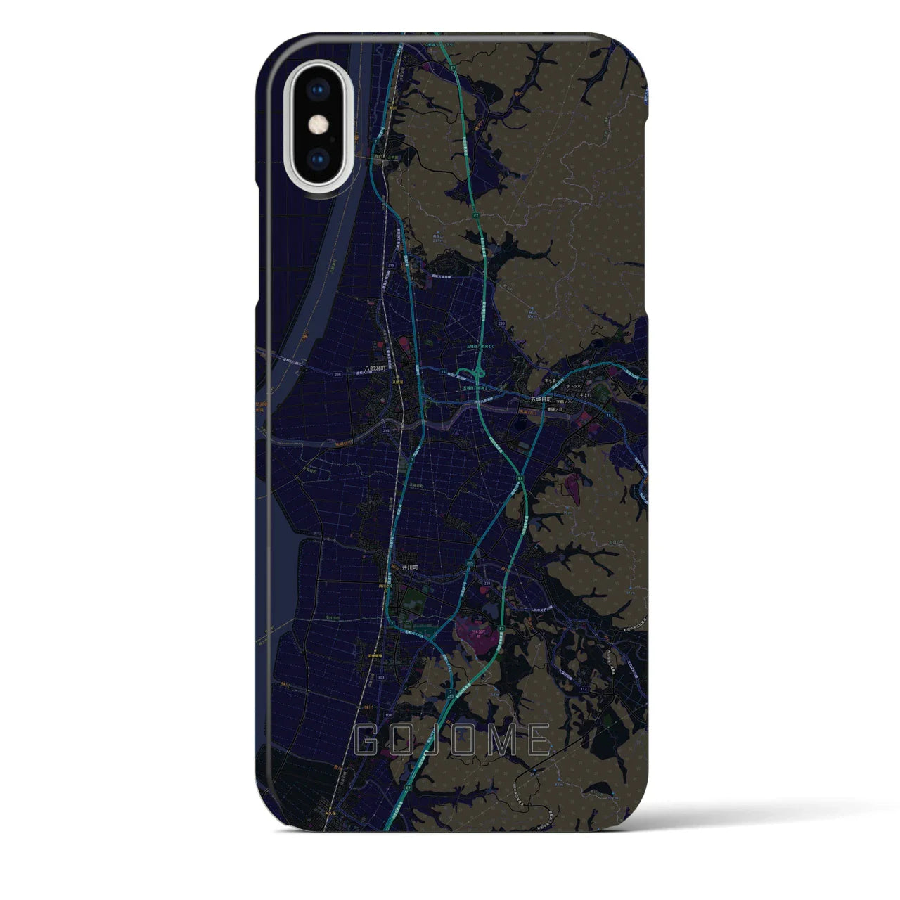 【五城目(秋田県)】地図柄iPhoneケース(バックカバータイプ)