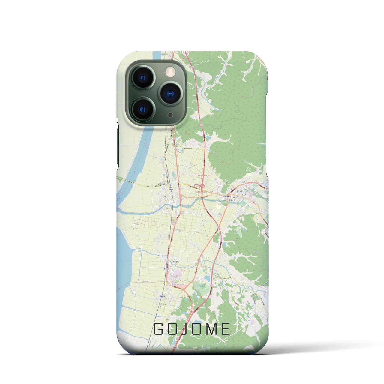 【五城目(秋田県)】地図柄iPhoneケース(バックカバータイプ)
