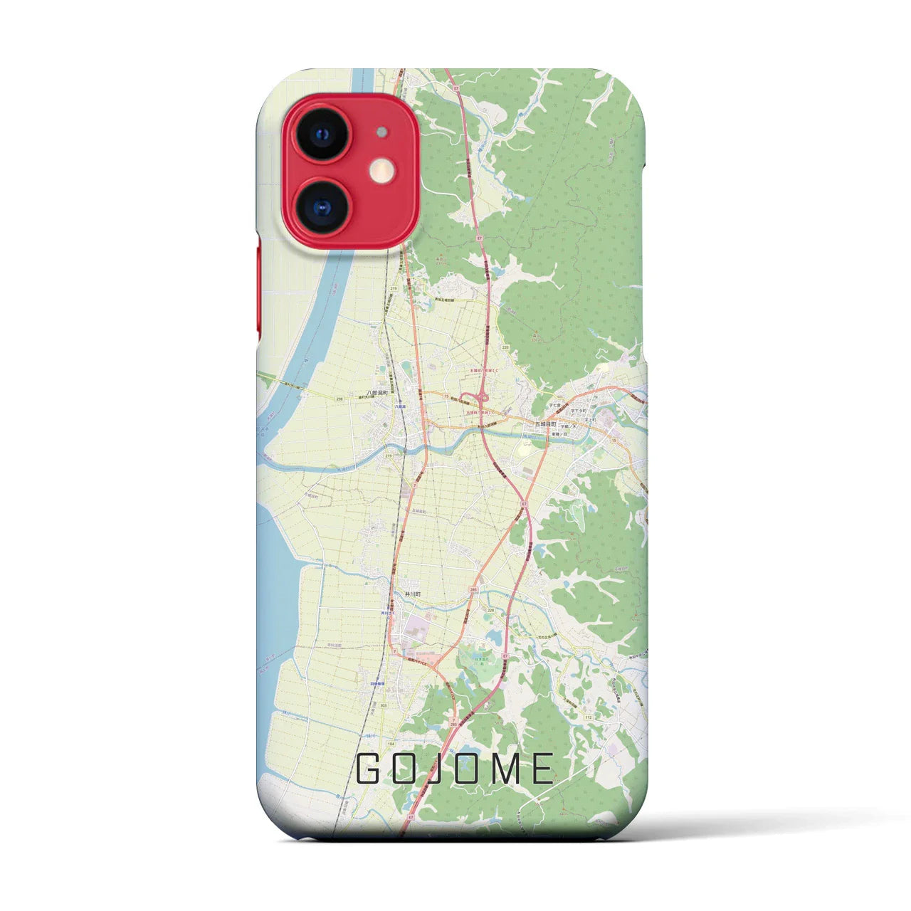【五城目(秋田県)】地図柄iPhoneケース(バックカバータイプ)