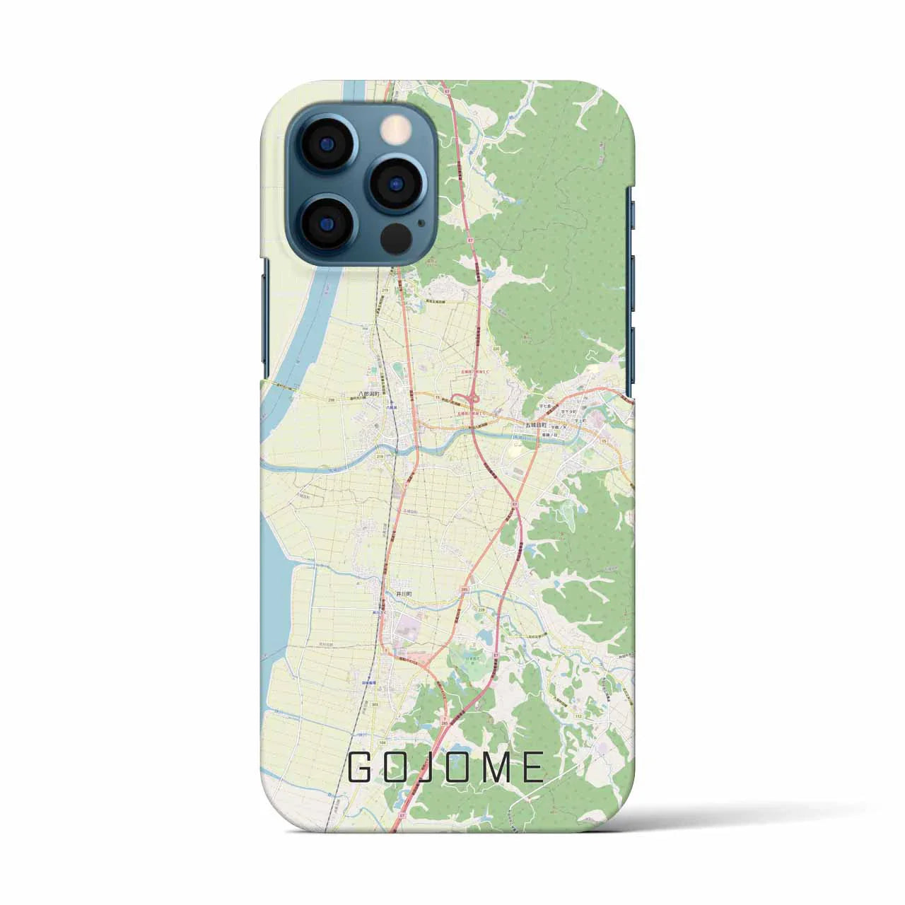 【五城目(秋田県)】地図柄iPhoneケース(バックカバータイプ)
