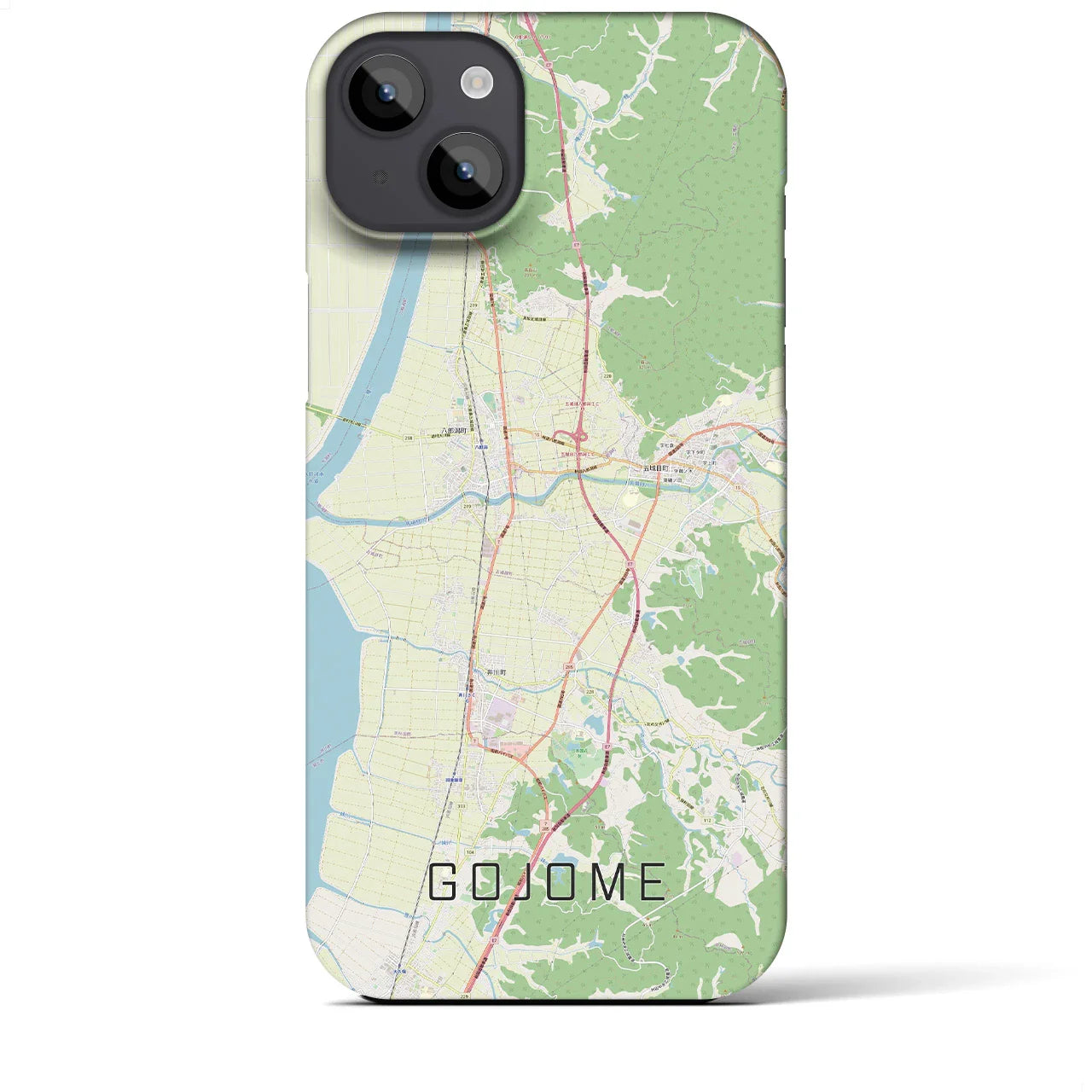 【五城目(秋田県)】地図柄iPhoneケース(バックカバータイプ)